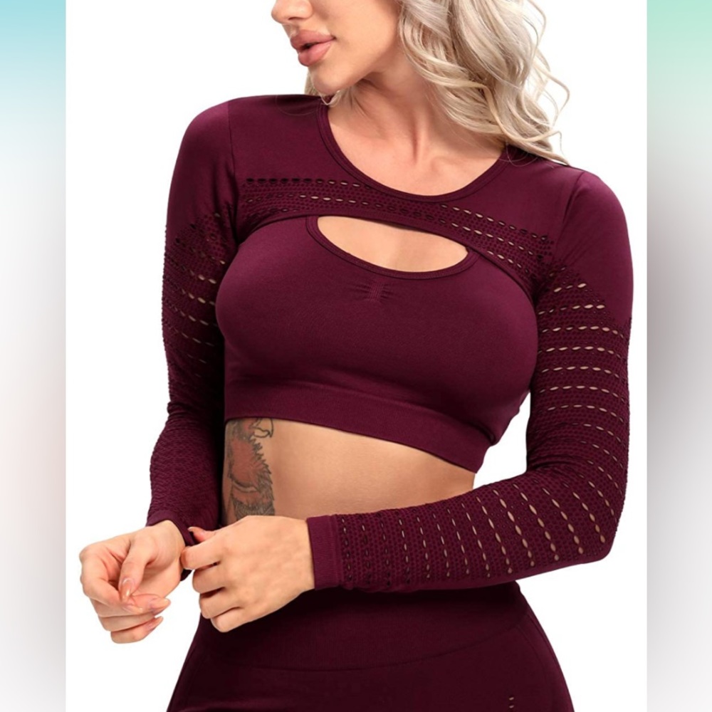 EUC Seamless Long Sleeve Crop Top (runs small)